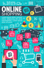 Poster - Vector internet online shopping flat poster