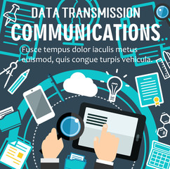Poster - Vector internet communication technology poster