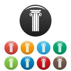 Poster - french column icon. simple illustration of french column vector icons set color isolated on white