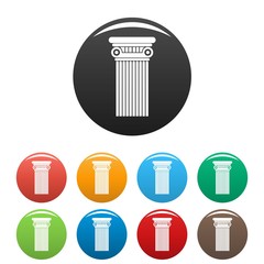 Poster - architectural column icon. simple illustration of architectural columnvector icons set color isolate