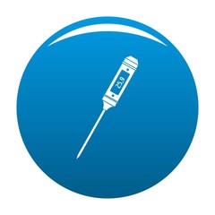 Poster - thin thermometer icon. simple illustration of thin thermometer vector icon for any design blue