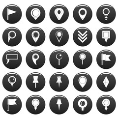 Aufkleber - map pointer icons set. simple illustration of 25 map pointer vector icons black isolated