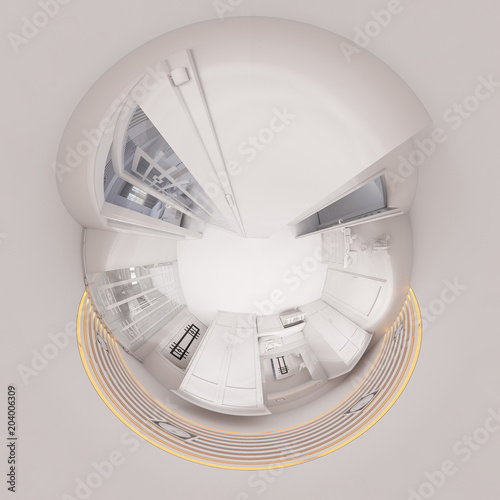 3d Illustration Hall Interior Design In Classic Style