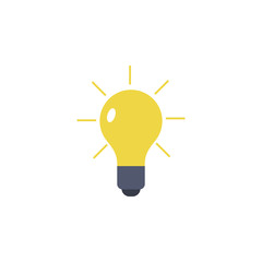 Poster - colored a burning light bulb icon. Element of science and laboratory for mobile concept and web apps. Detailed a burning light bulb icon can be used for web and mobile
