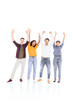 © LIGHTFIELD STUDIOS - cheerful multicultural teenagers with outstretched arms isolated on white