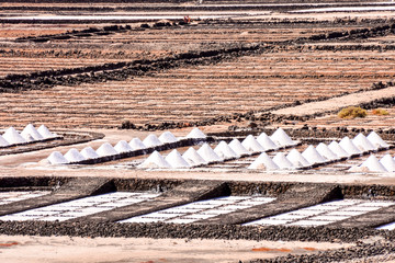 Wall Mural - Lanzarote saltworks salinas de Janubio colorful Canary Islands