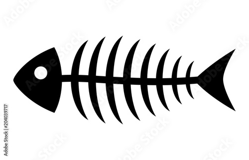 Download Fish bone or fishbone skeleton flat vector icon for ...