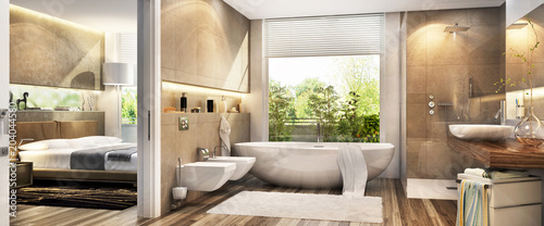 Fotomural Large bathroom in the bedroom