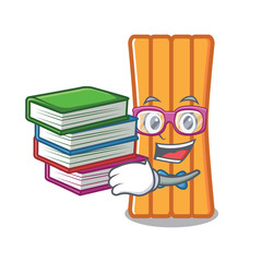 Poster - Student with book air mattress mascot cartoon