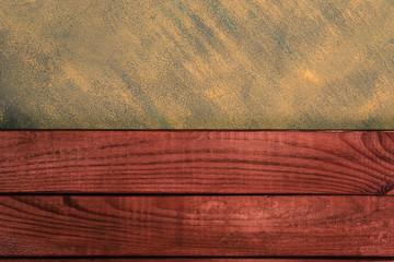 Aufkleber - Red wooden background  and goldtexture