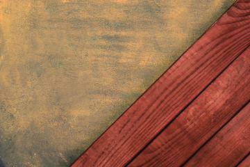 Aufkleber - Red wooden background  and goldtexture