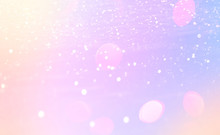 Magic Glowing Background With Rainbow Mesh. Fantasy Unicorn  Gradient Backdrop  With Fairy Sparkles, Blurs, Glittering Lights And  Stars.