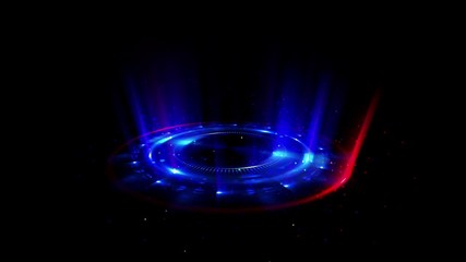 Wall Mural - empty podium. disco club. rays view. show magic party. calm motion. glint check scene. bright space.