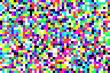 A pattern of big random messy colorful blocks created from pixelated noise.
