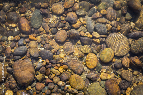 Fototapeta Underwater natur concept background, stone under clear river water background