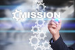 © WrightStudio - Mission concept on the virtual screen. Business concept.