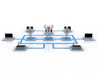 Poster - 3d rendering Network and internet communication concept