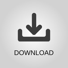 Poster - Download icon. Download symbol. Flat design. Stock - Vector illustration