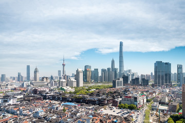 Wall Mural - modern skyline and old city area