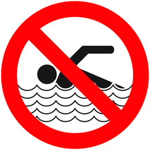 No Swimming Sign, Vector