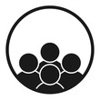 Icon of people group in gray color on white background isolated