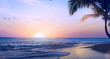 Art summer tropical vacation drims; Beautiful sunset over the tropical beach