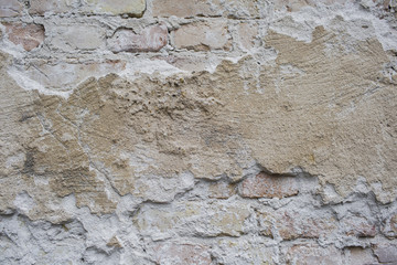 A ruined wall with copy space