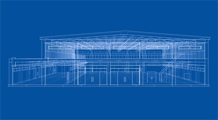 Poster - Warehouse sketch. Vector