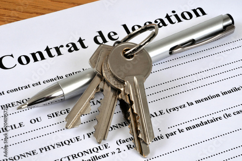 Cuadros en Lienzo Clés posées sur un contrat de location
