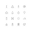 © Birgul - Religion linear thin icons set. Outlined simple vector icons