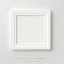 White Square Frame On The Wall.