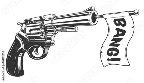 Fototapeta A gun with a bang flag
