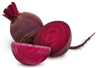 Wall Mural - Fresh red beet root one cut in half and slice