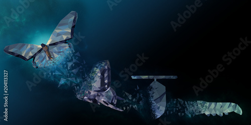 Fotografía Background of beautiful abstract Business transformation innovation