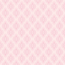 Seamless Pink Damask Pattern. Vector Illustration