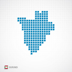 Wall Mural - Burundi map and flag icon