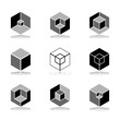 Design elements set. Cubic shape icons.