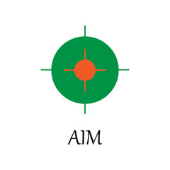 Poster - colored aim icon. Element of web icon for mobile concept and web apps. Detailed colored aim icon can be used for web and mobile. Premium icon