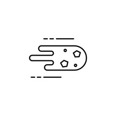 Sticker - flying meteorite icon. Element of speed for mobile concept and web apps illustration. Thin line icon for website design and development, app development. Premium icon