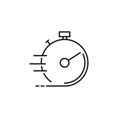 Poster - accelerated stopwatch icon. Element of speed for mobile concept and web apps illustration. Thin line icon for website design and development, app development. Premium icon