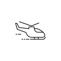 Poster - flying helicopter icon. Element of speed for mobile concept and web apps illustration. Thin line icon for website design and development, app development. Premium icon