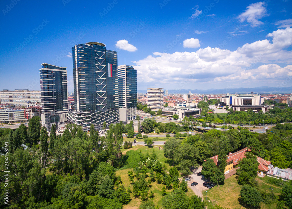 Obraz na płótnie Sofia City Bulgaria / Aerial Photography w salonie