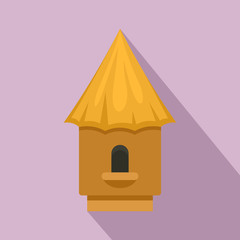 Poster - Bee tree house icon. Flat illustration of bee tree house vector icon for web design