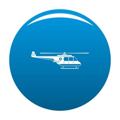 Sticker - Helicopter icon. Simple illustration of helicopter vector icon for any design blue