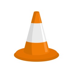 Sticker - Traffic cone icon. Flat illustration of traffic cone vector icon for web