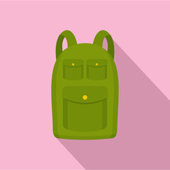 Poster - Hiking backpack icon. Flat illustration of hiking backpack vector icon for web design