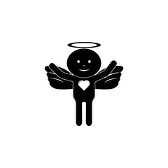 Poster - angel with heart icon. Element of angel and demon for mobile concept and web apps. Detailed angel with heart icon can be used for web and mobile. Premium icon