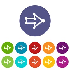 Poster - Right arrow with thick contour icon, simple style