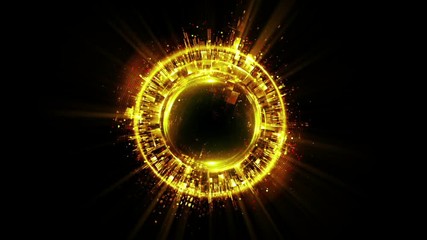 Wall Mural - abstract neon background. luminous swirling. glowing spiral cover. black elegant. halo around. power