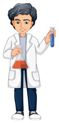 Canvas Print - A Scientist Holding Beaker and Test Tube